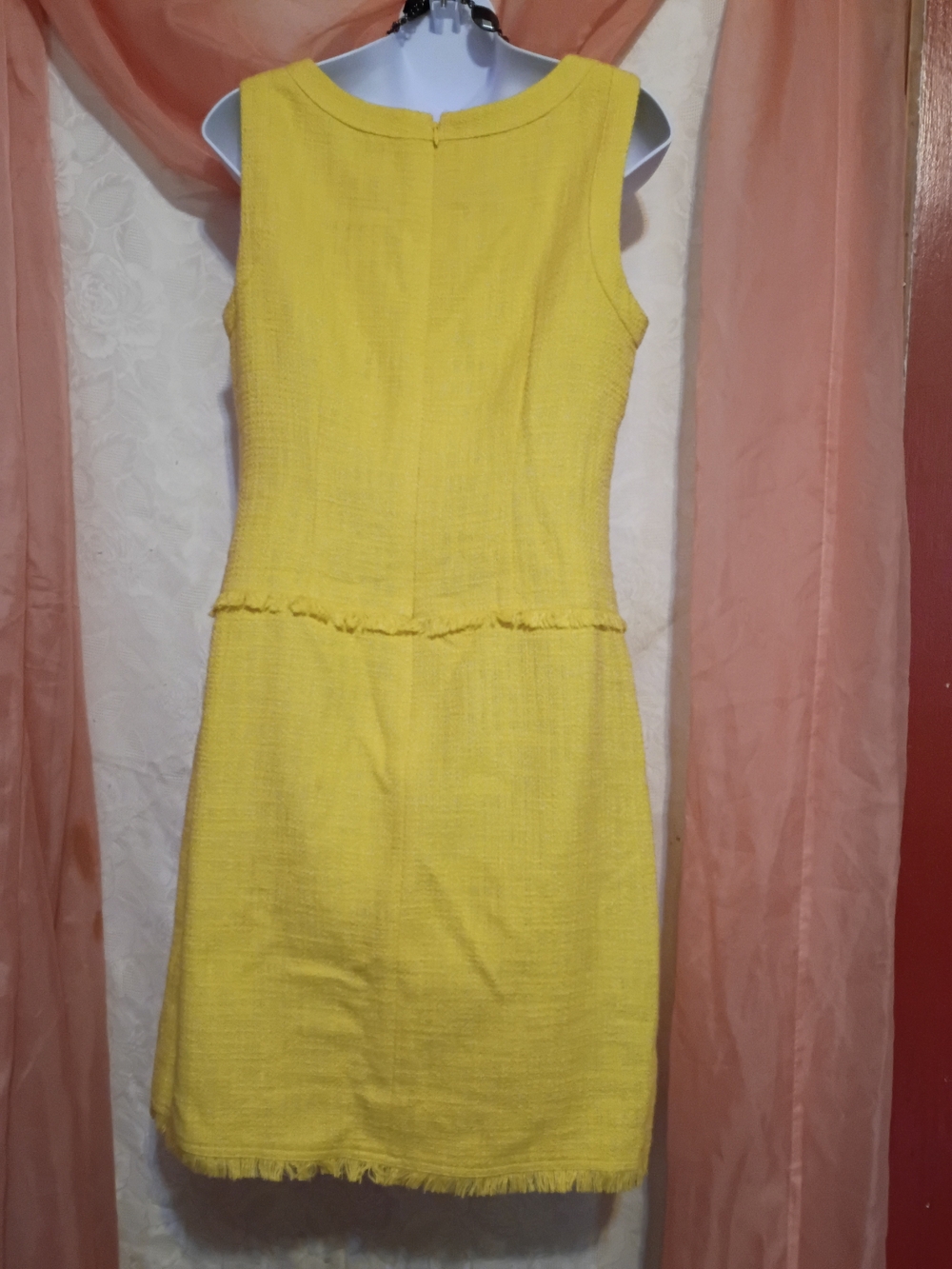 Calvin Klein Bright Yellow Sleeveless Textured Midi Dress - Picture 7 of 10